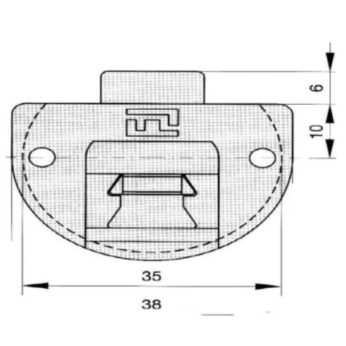 Tolóajtógörgő + vezető (35mm) - barna  