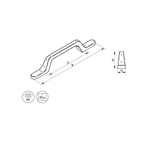 ASTER fogantyú 96 mm/ fekete