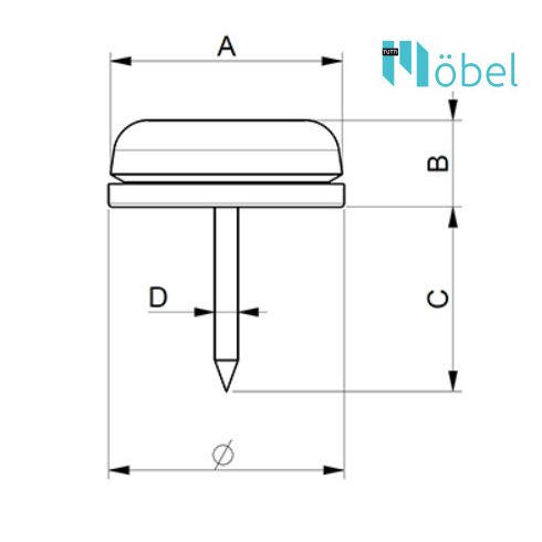 Szöges bútorcsúszka – gyapjúfilccel