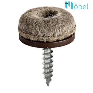 Csavaros kerekített bútorcsúszka – gyapjúfilccel 