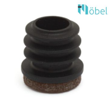 Kerek végű széklábhoz való lapos filc vég -  fekete 