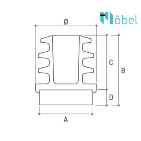 Kerek végű széklábhoz való lapos filc vég -  fekete 