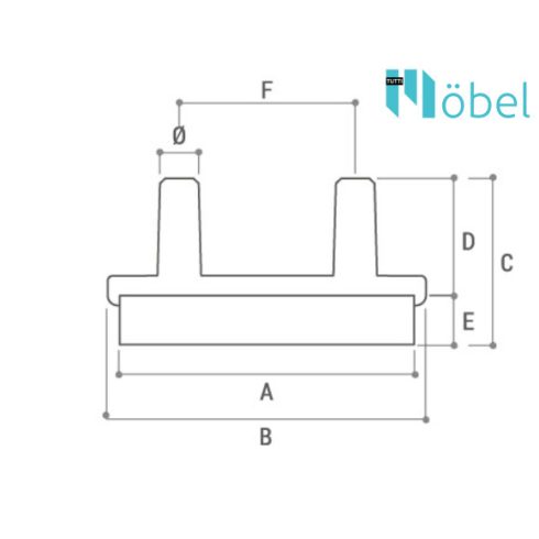 Két tüskés fekete végzáró filccel, 12×32 mm, 4 mm-es tüskékkel