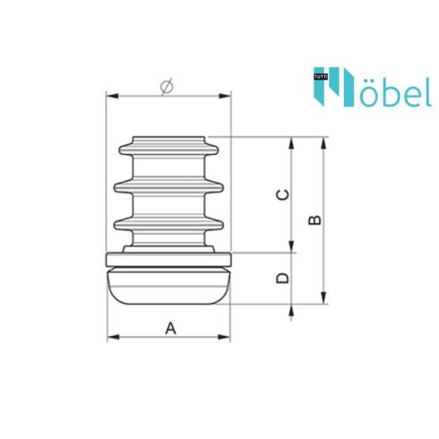 Csúszásgátló széklábvég – kerekített végű székhez fekete 16 mm