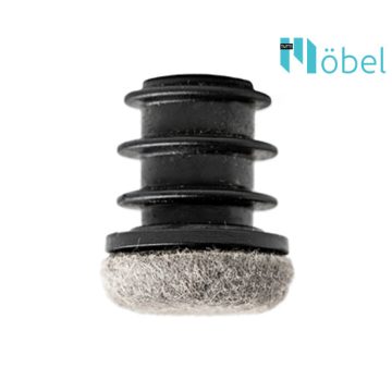 Filcpárnás széklábvédő – fekete, gyapjúfilccel 