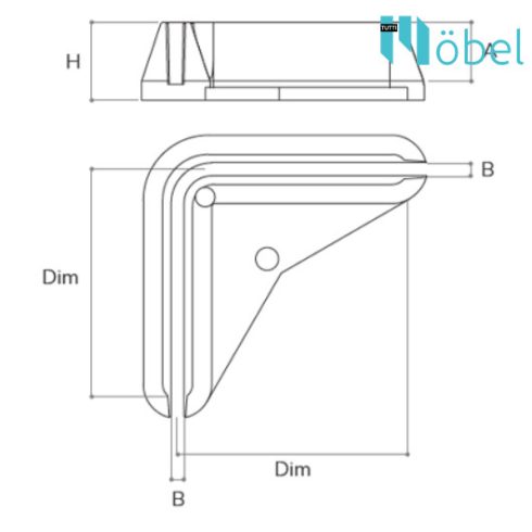 Sarokelemhez való PE végzáró 35x35 mm