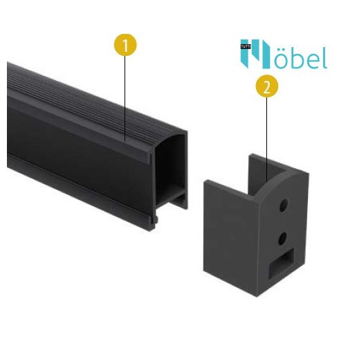 REJS Világító mándlirúdhoz tartó, fekete  