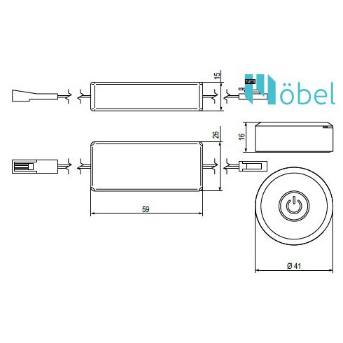 REJS Vezeték nélküli kapcsoló / dimmer fehér 60 W