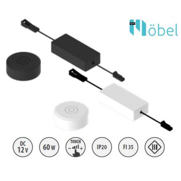 REJS Vezeték nélküli kapcsoló / dimmer fekete 60 W 