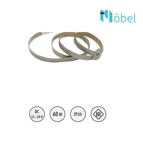 Lapos nyomógombos LED dimmerkapcsoló szalagon – W15REJS kapcsoló ragasztóval W15, 12V/60W, alu, öntapadós vezetékkel