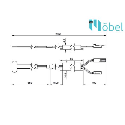 Lapos nyomógombos LED dimmerkapcsoló szalagon – W15REJS kapcsoló ragasztóval W15, 12V/60W, alu, öntapadós vezetékkel