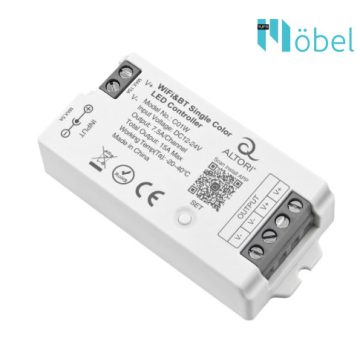   WiFi + 2,4 GHz RF monokróm LED vezérlő (Tuya Smart Life APP kompatibilis) 4 ZÓNÁS TÁVIRÁNYÍTÓHOZ