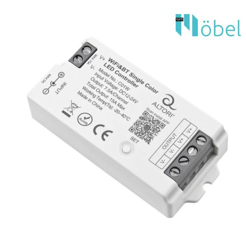 WiFi + 2,4 GHz RF monokróm LED vezérlő (Tuya Smart Life APP kompatibilis) 4 ZÓNÁS TÁVIRÁNYÍTÓHOZ