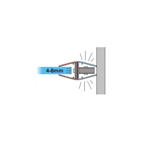 Üvegpolcvilágító LED, 4-10 mm-es üveghez, három irányú - hideg fehér