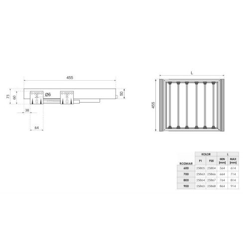 WB-662 Gardrób Nadrágtartó, fehér, 900 mm
