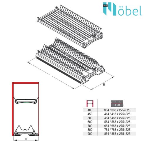 REJS VARIANT 3 csepegtető, 2 polc, pohár és tányértartó