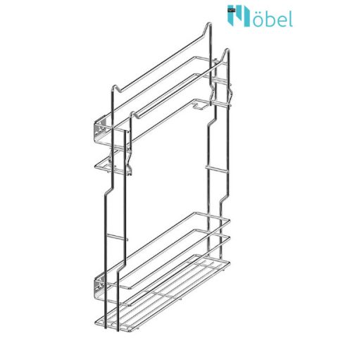 REJS MULTILine MINI oldalszerelésű kosár törölközőhöz/konyharuhához, sín nélkül, 150 mm