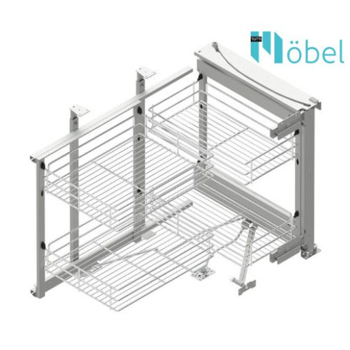 REJS EVOLine CORNER FRONT kamravasalat sarokszekrénybe, 900 mm, fehér/króm, bal