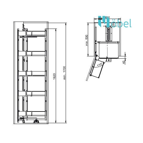 REJS MAXIMA CLASSICLine SPACE DUO kamravasalat, 60 mm, 5 polc, 1700 mm, króm