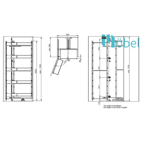 REJS MAXIMA CLASSICLine SPACE DUO kamravasalat, 60 mm, 5 polc, 1700 mm, króm