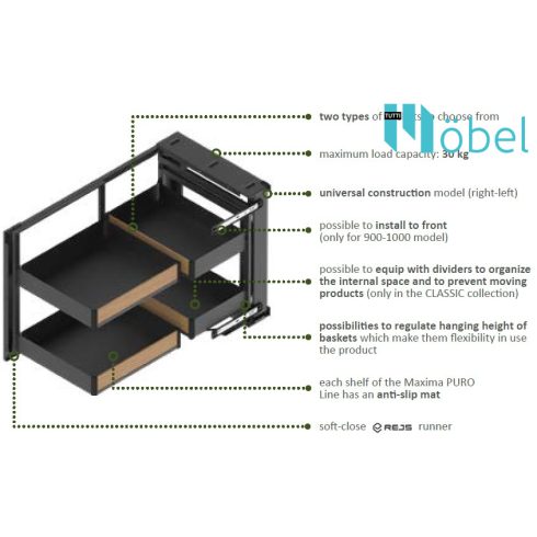 REJS MAXIMA CLASSICLine CORNER SPACE kamravasalat sarokszekrénybe
