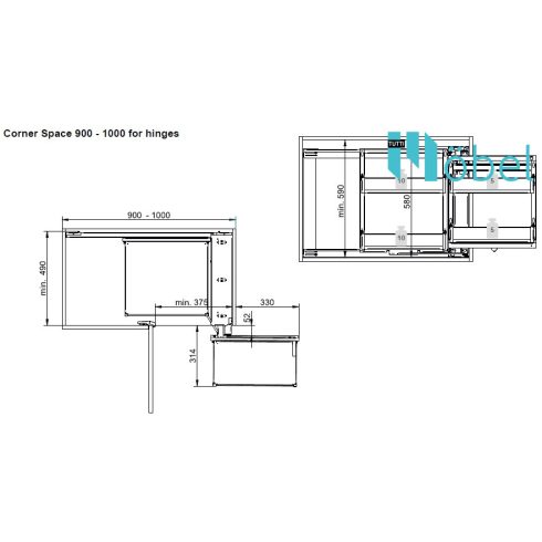 REJS MAXIMA CLASSICLine CORNER SPACE kamravasalat sarokszekrénybe
