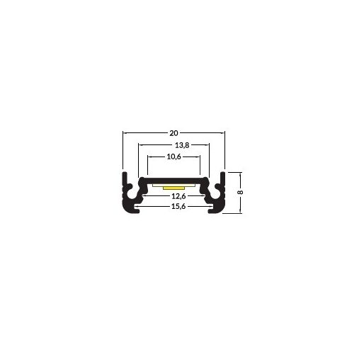LED profil SURFACE - fekete