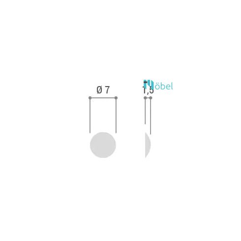 Ajtóütköző LIV1, D-7mm, H-1,5mm (50db / levél)
