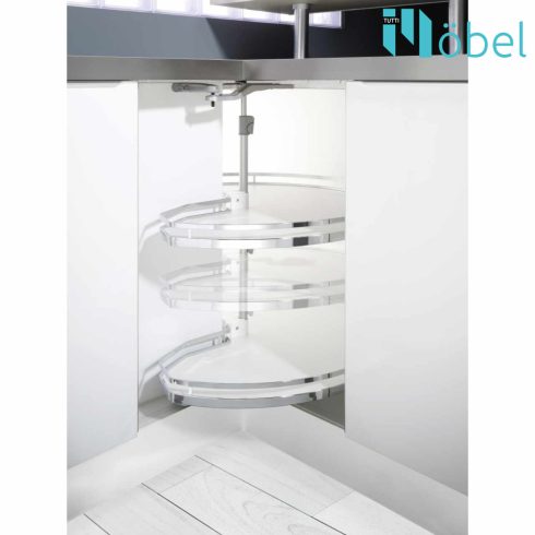 KESSEBÖHMER REVO 90° TÁLCA SZETT 900MMARENAPLUS STYLE CHROME/ICEWHITE 2 POLCOS