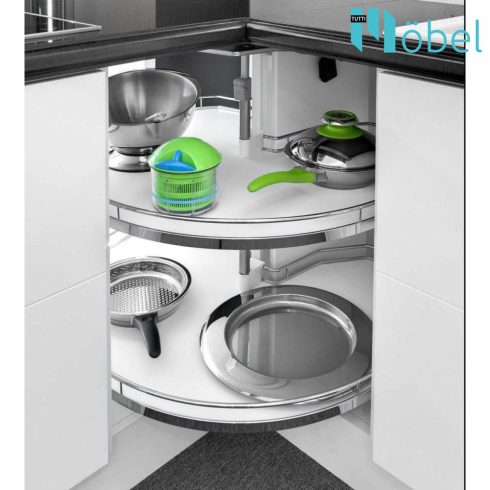 KESSEBÖHMER REVO 90° TÁLCA SZETT 800MM ARENAPLUS CLASSIC CHROME/ICEWHITE 2 POLCOS